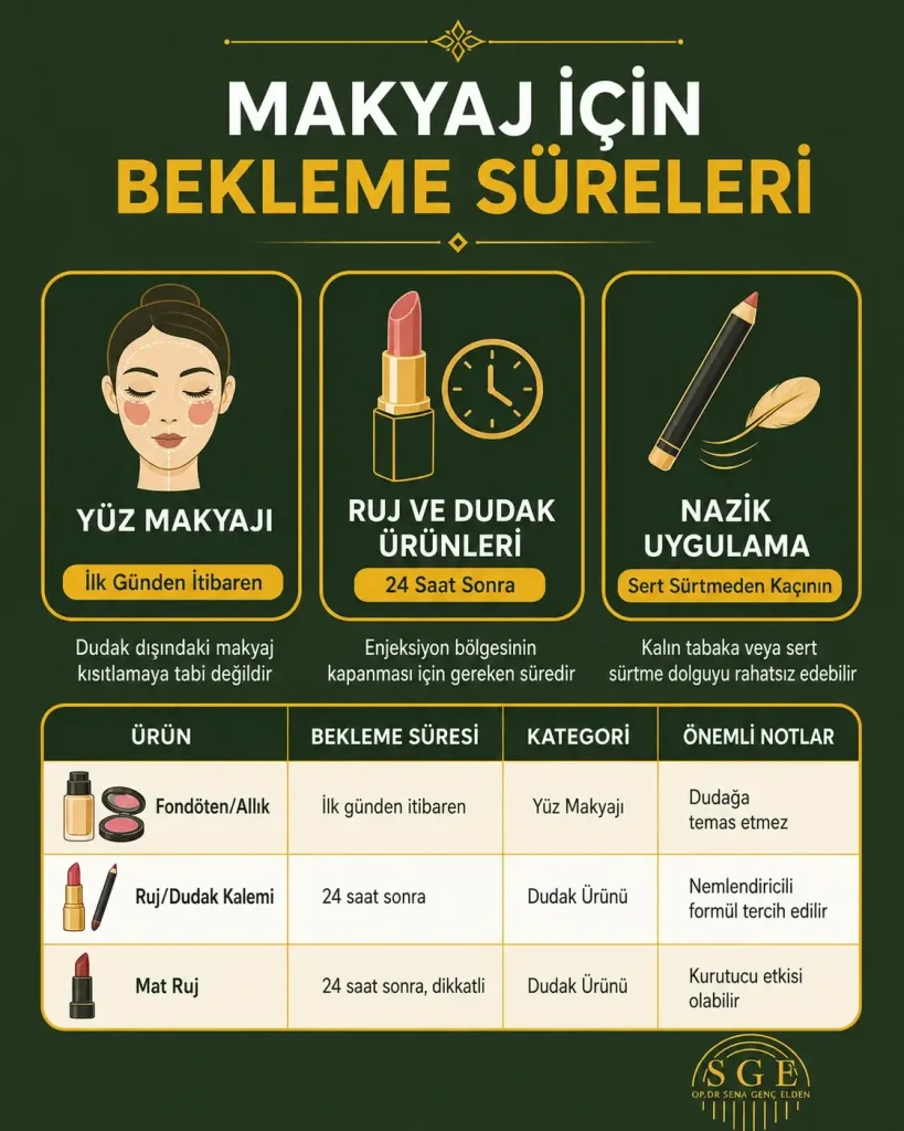 dudak dolgusu sonrası makyaj