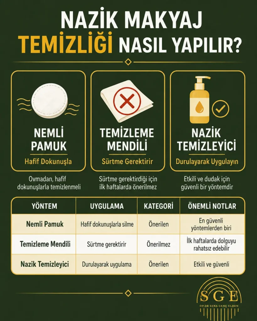 Dudak dolgusu sonrası temizlik kadınlar kulubü