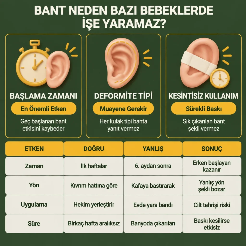 bebek kepçe kulak bandı