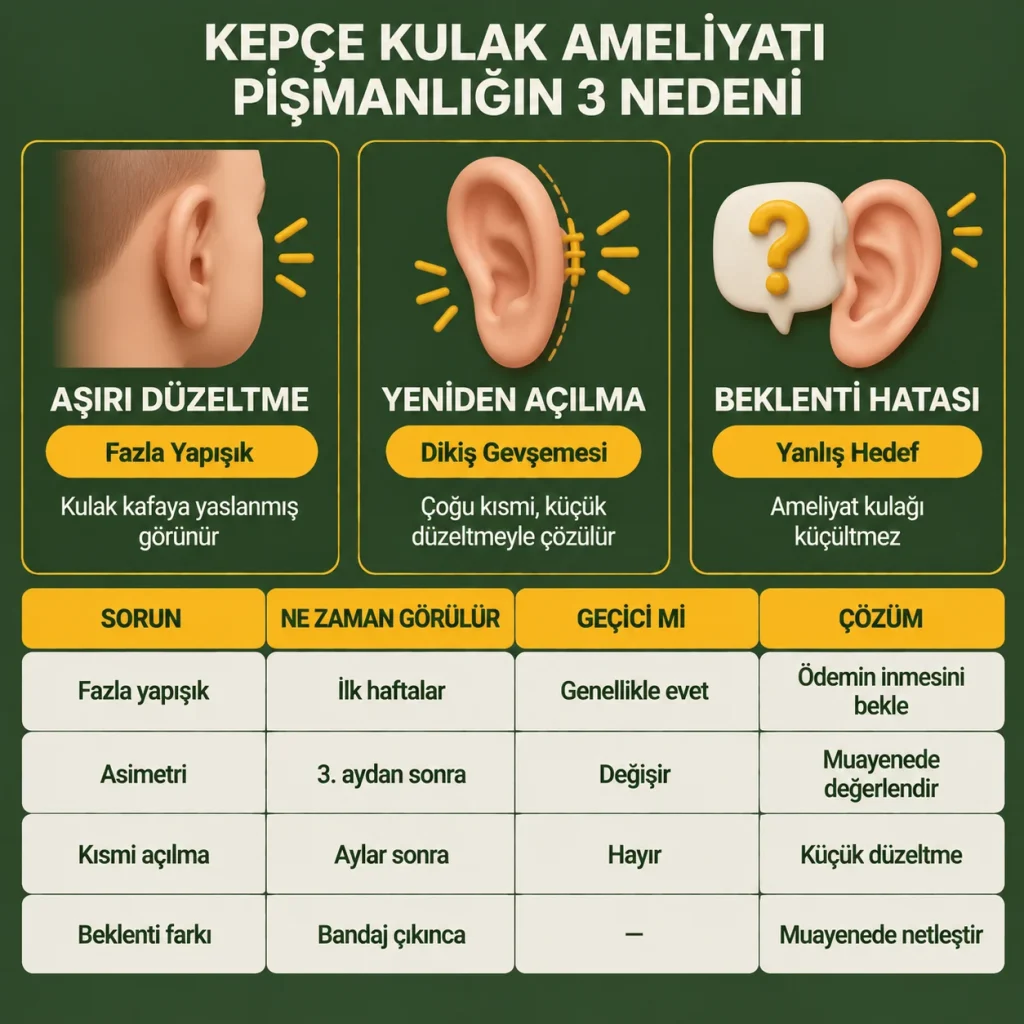 kepçe kulak ameliyatından sonra açılma