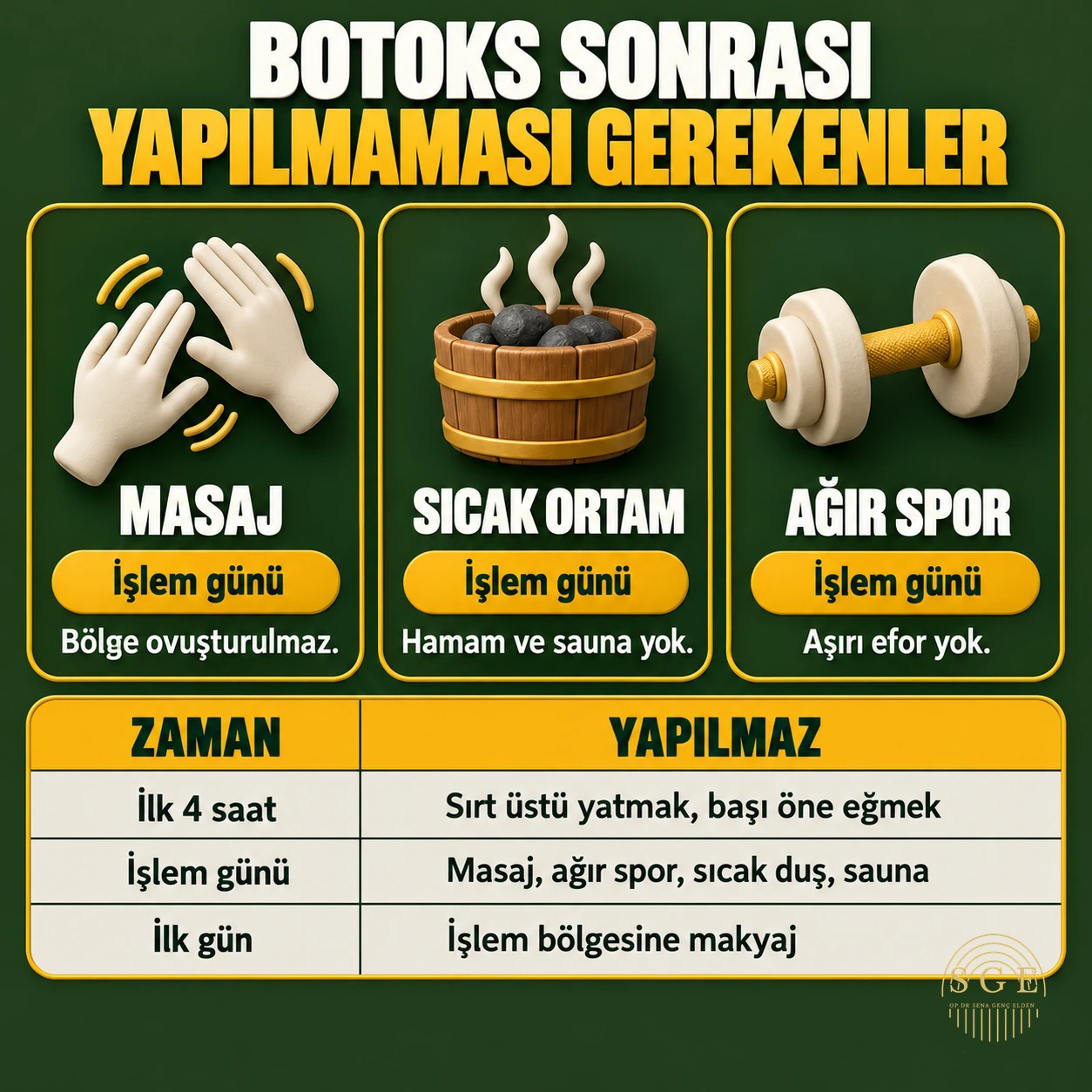 botoks sonrası yapılmaması gerekenler