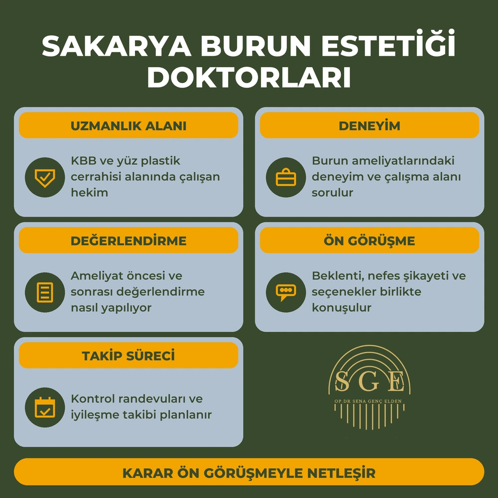 Sakarya burun estetiği doktoru seçerken bakılacak uzmanlık, deneyim, ön görüşme ve takip başlıkları